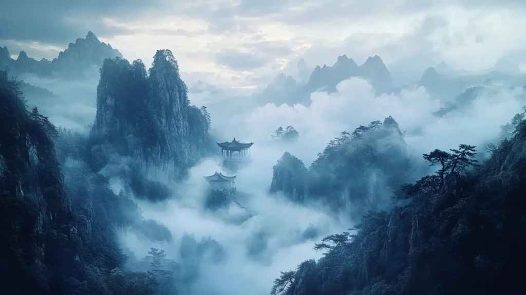 云雾缭绕仙山梦境