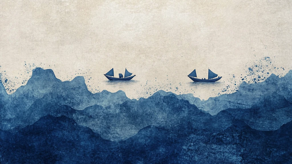 抽象金箔山水画