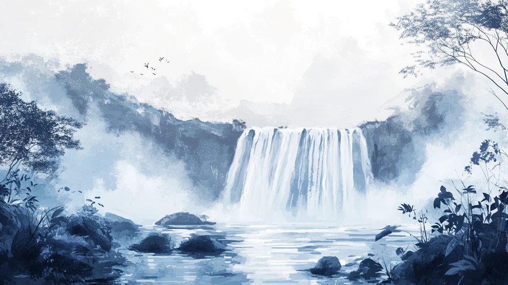 瀑布装饰画高清背景图