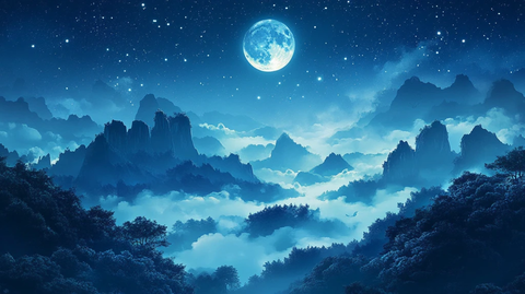 蓝月夜梦幻唯美奇幻