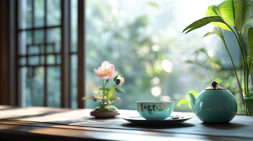 窗前茶具
