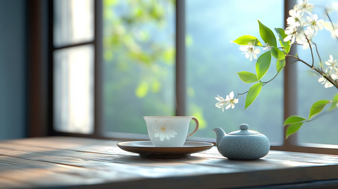 窗边的茶具