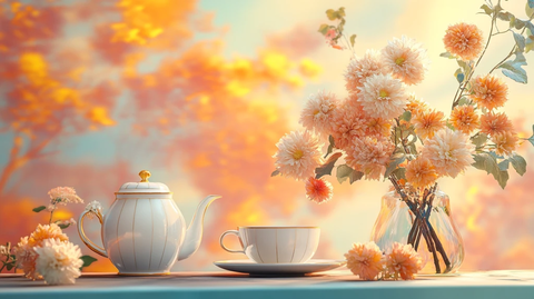 秋天鲜花盛开布景软装