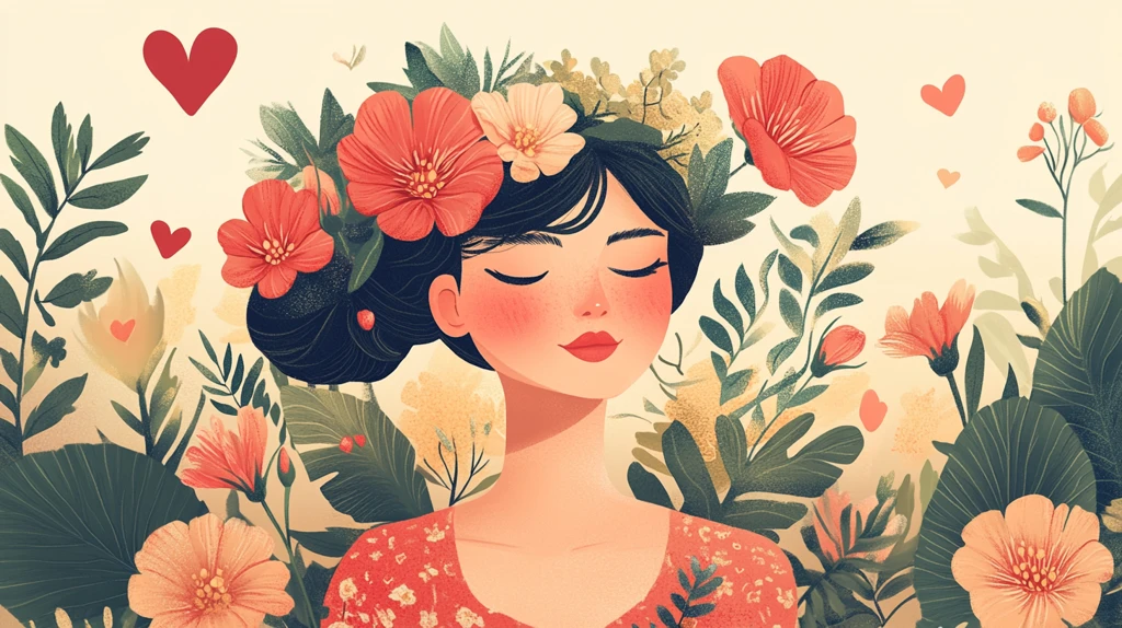 木棉花美女插画