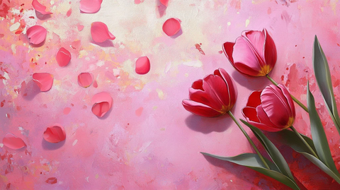 玫瑰红少女感梦幻背景