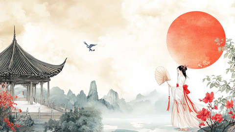 古风人像水墨山水