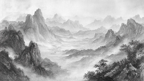 室内水墨画风水墨