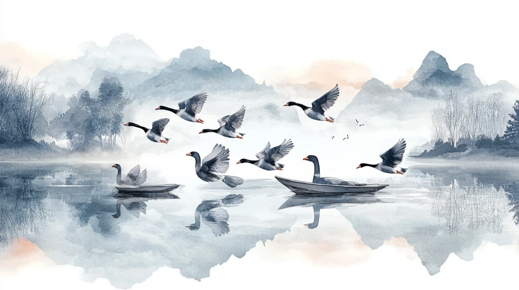 中式意境山水画瑞鹤图