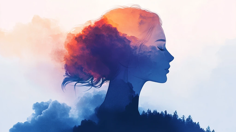 唯美抽象画水彩画女人