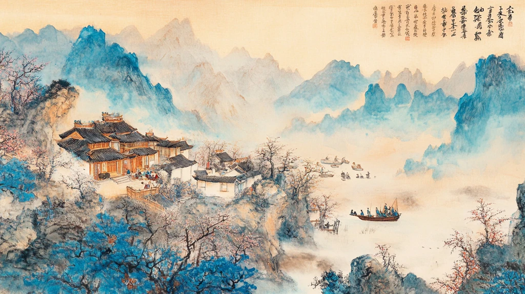 高清彩色客厅山水