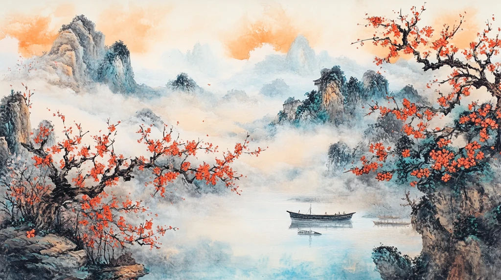 鸿运当头水墨山水