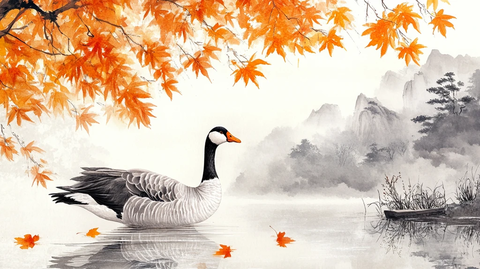 精美水墨秋韵