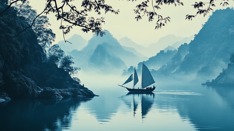 新中式禅意山水船