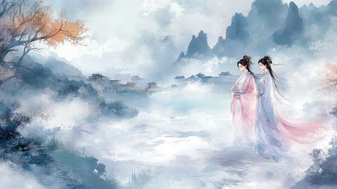 古风人像水墨山水