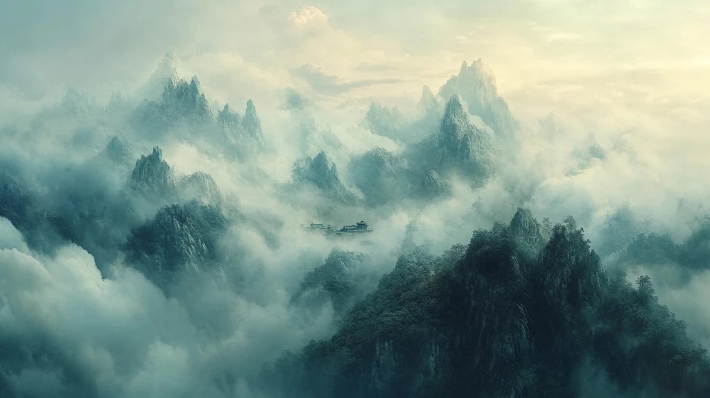 云雾缭绕仙山梦境