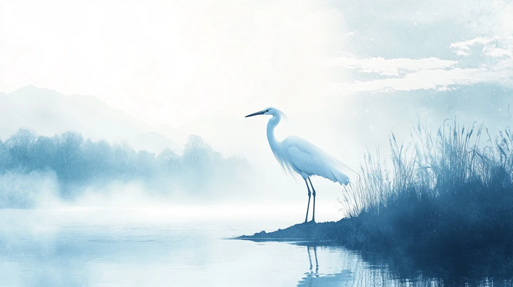 白鹭水鸟客厅背景画