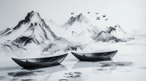 新中式禅意山水船