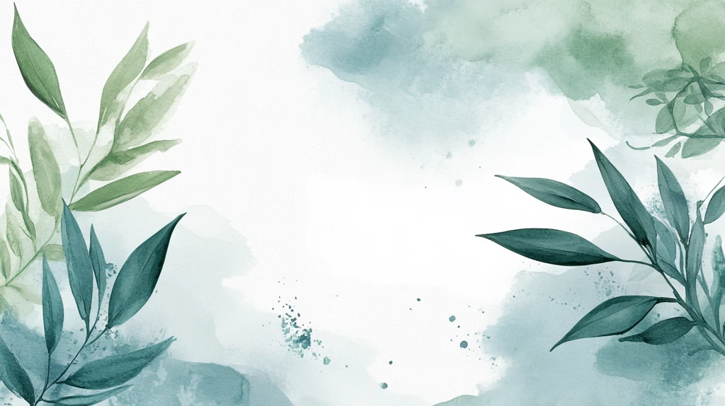 绿色树叶水彩背景