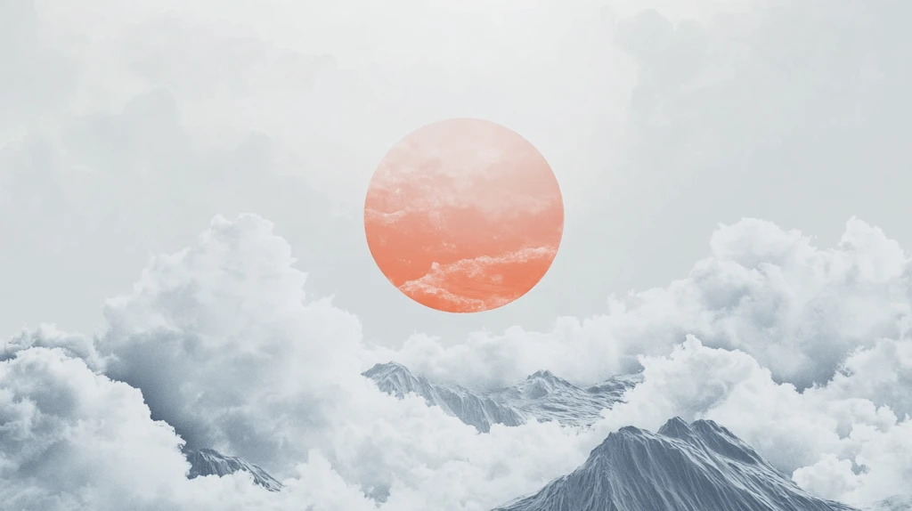 复古云雾红日背景