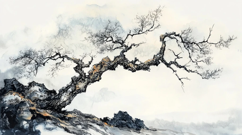 意境水墨古树