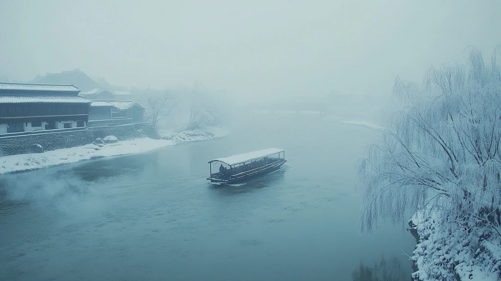 冬日山水云雾图