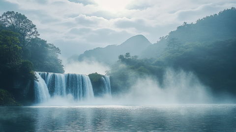 风景雾景黄果树