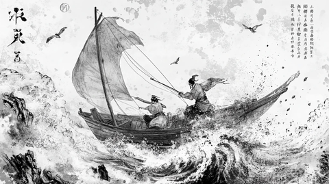 水墨画魔舟设计