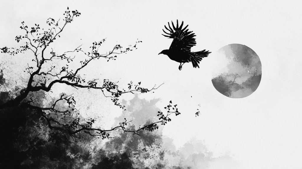 水墨插画北朱雀