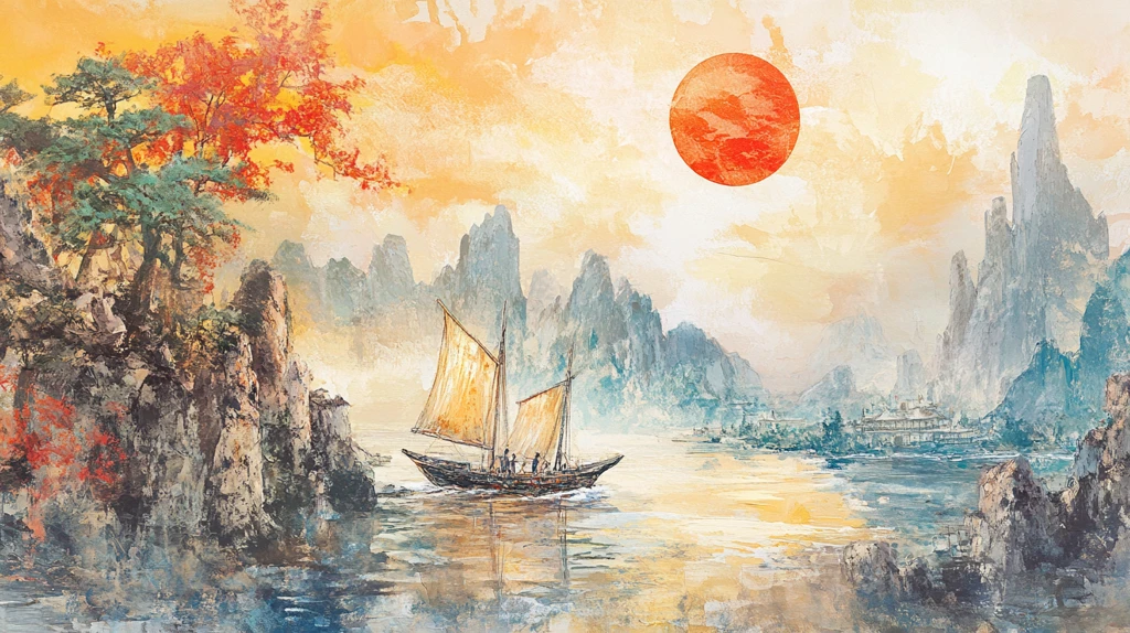 一帆风顺风景画