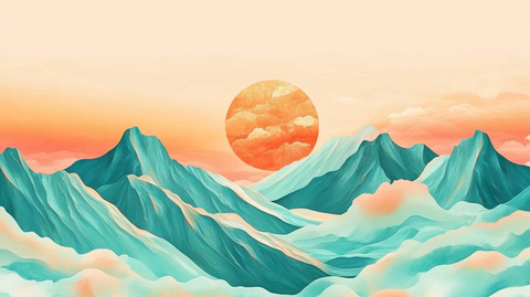 山风景插画包装