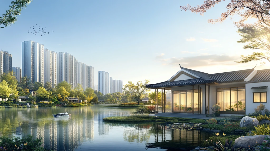 新中式别墅湖景地产