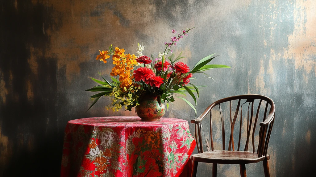 红色新中式花艺