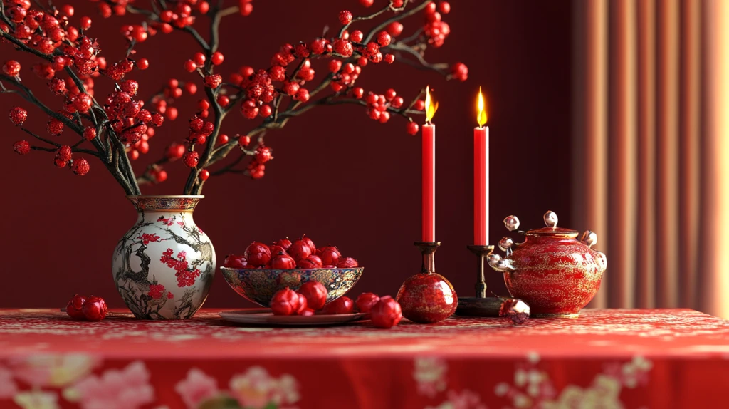 红色新中式花艺