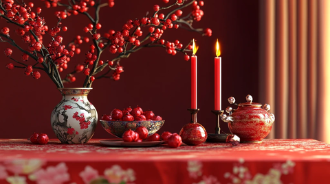 红色新中式花艺