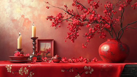 红色新中式花艺