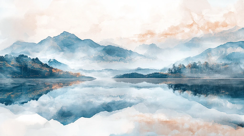 唯美意境彩墨山水