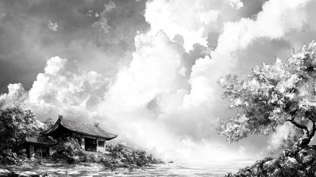 佛堂背景意境水墨