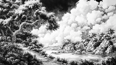 巨幅意境风景画