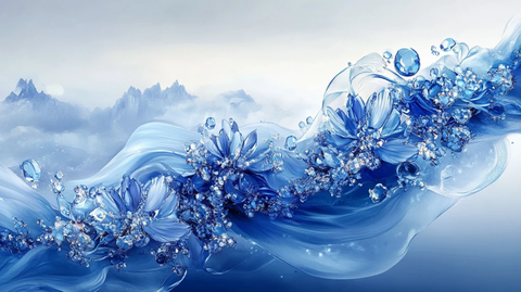 蓝色梦幻花朵