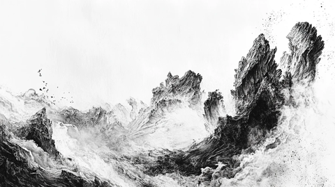 新中式水墨海浪装饰画