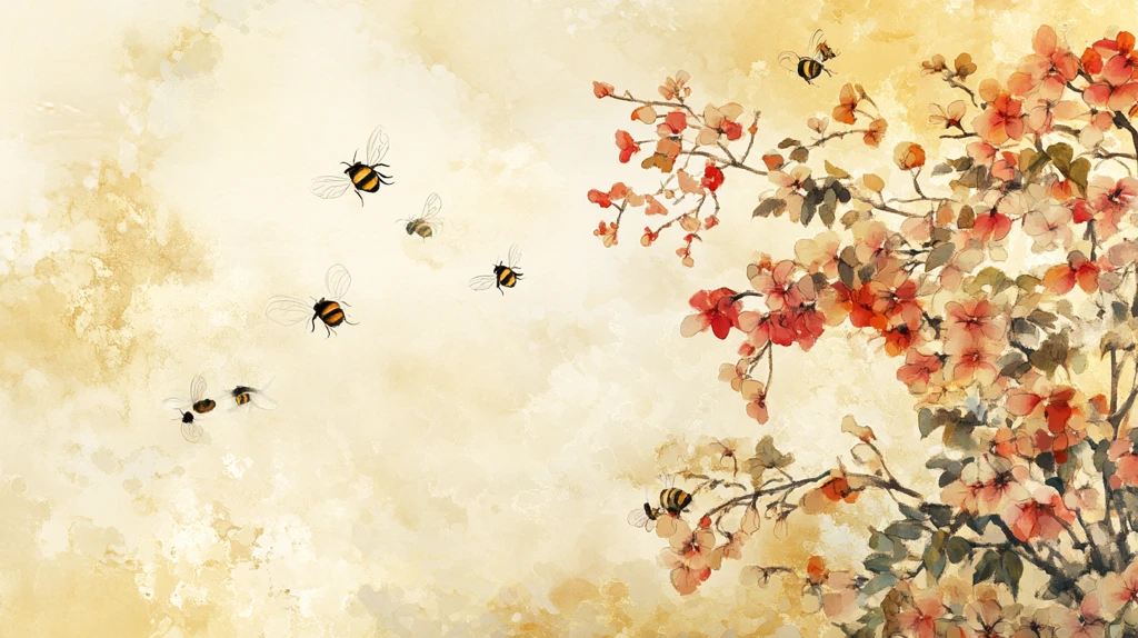 意境水墨花鸟墙纸壁画