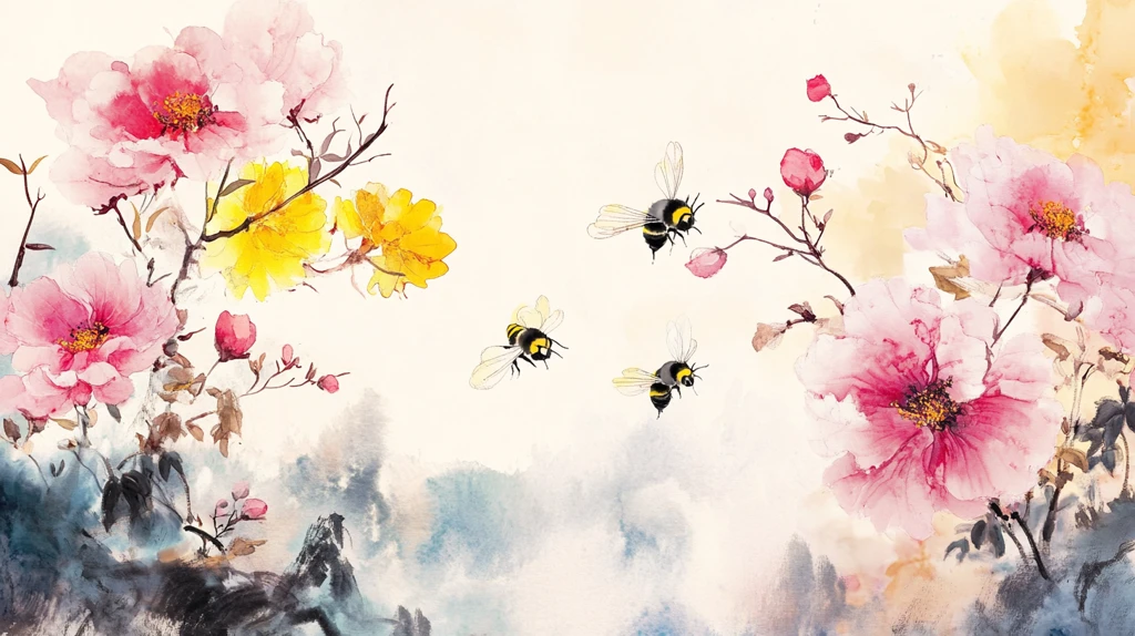 春暖花开水墨画