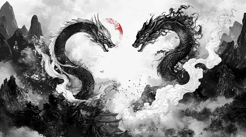水墨龙背景
