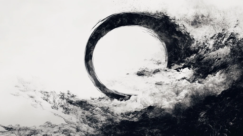 中式太极旋涡水墨