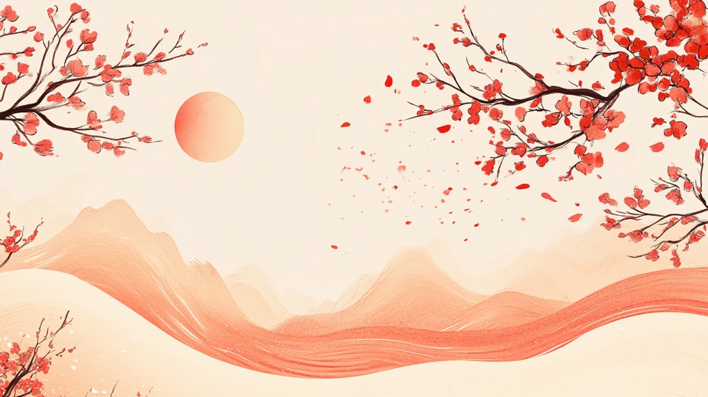 新中式红叶插画