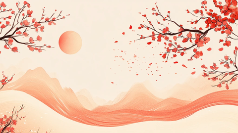 新中式红叶插画