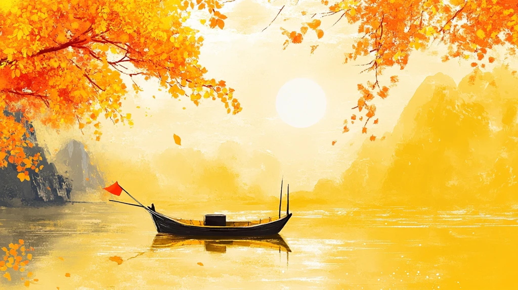 古风秋天景色插画