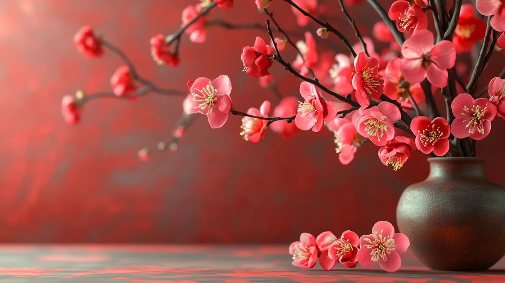 红色新中式花艺