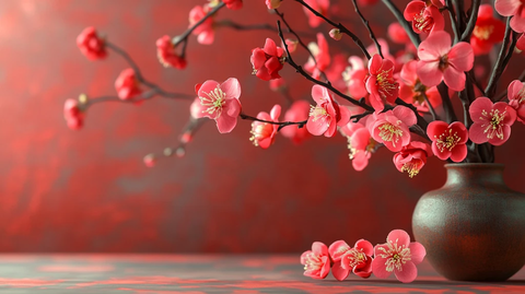 红色新中式花艺