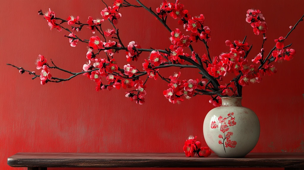 红色新中式花艺